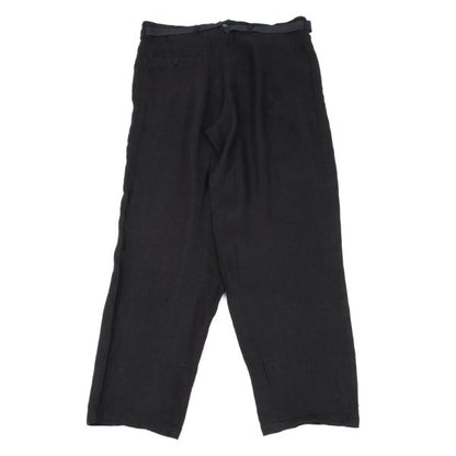 Yohji Yamamoto POUR HOMME Belted Linen Pants Black Size L
