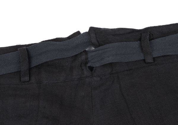 Yohji Yamamoto POUR HOMME Belted Linen Pants Black Size L