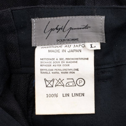 Yohji Yamamoto POUR HOMME Belted Linen Pants Black Size L