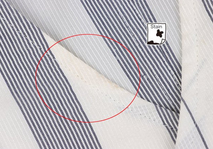Y's White Navy Stripe Collarless Jacket Size M