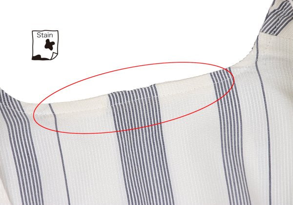 Y's White Navy Stripe Collarless Jacket Size M