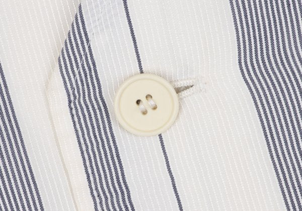 Y's White Navy Stripe Collarless Jacket Size M