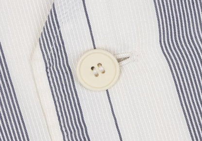 Y's White Navy Stripe Collarless Jacket Size M