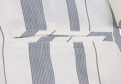 Y's White Navy Stripe Collarless Jacket Size M