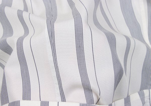 Y's White Navy Stripe Collarless Jacket Size M