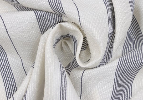 Y's White Navy Stripe Collarless Jacket Size M