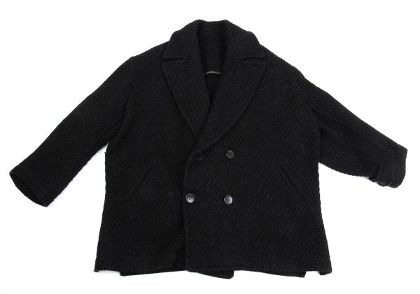 Y's Thick Rib Half Coat Black Size M