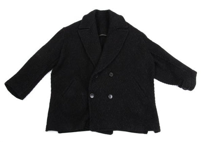 Y's Thick Rib Half Coat Black Size M