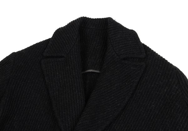 Y's Thick Rib Half Coat Black Size M