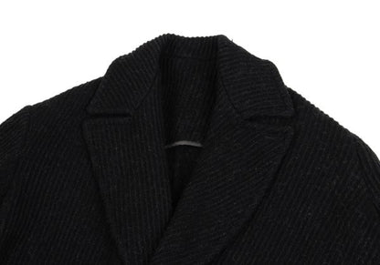 Y's Thick Rib Half Coat Black Size M