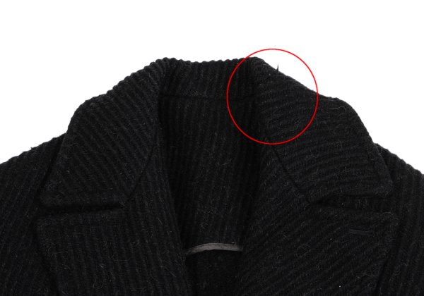 Y's Thick Rib Half Coat Black Size M
