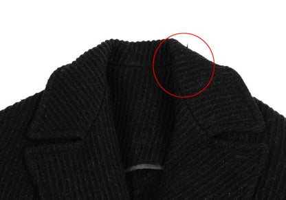 Y's Thick Rib Half Coat Black Size M