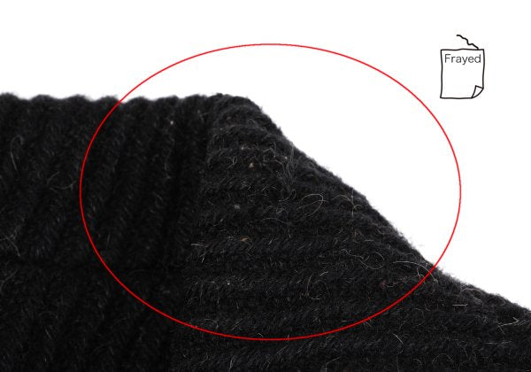 Y's Thick Rib Half Coat Black Size M