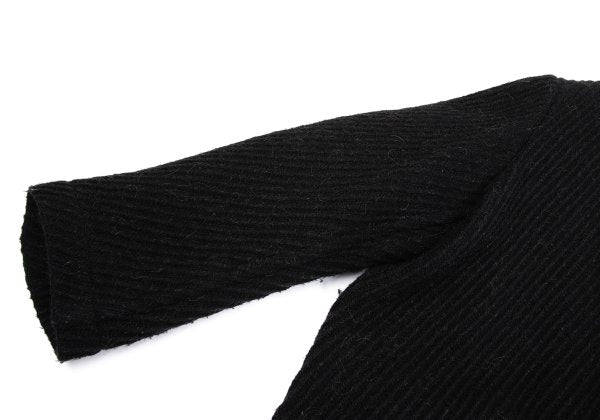 Y's Thick Rib Half Coat Black Size M