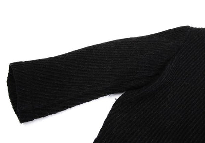Y's Thick Rib Half Coat Black Size M