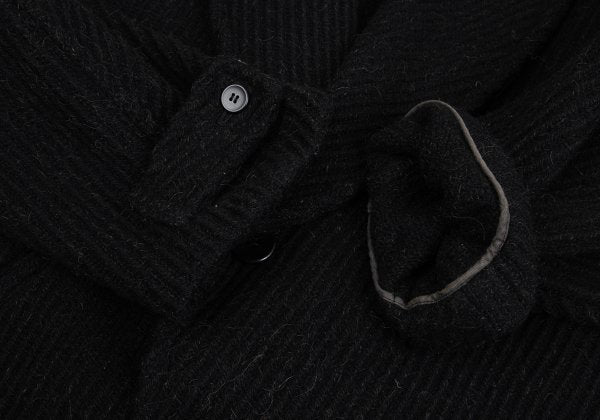 Y's Thick Rib Half Coat Black Size M