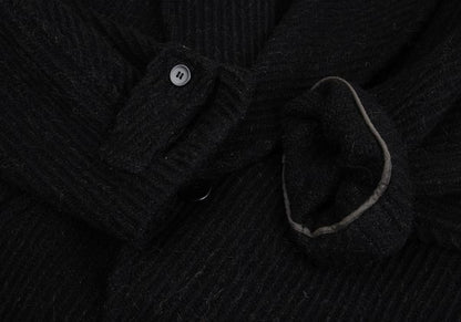 Y's Thick Rib Half Coat Black Size M