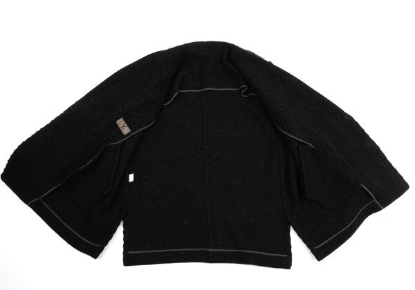 Y's Thick Rib Half Coat Black Size M