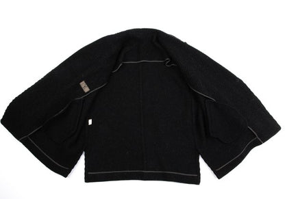 Y's Thick Rib Half Coat Black Size M