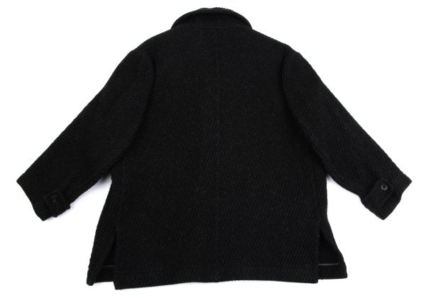 Y's Thick Rib Half Coat Black Size M