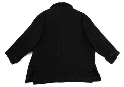 Y's Thick Rib Half Coat Black Size M