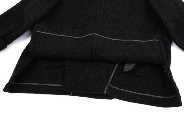 Y's Thick Rib Half Coat Black Size M