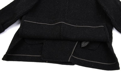 Y's Thick Rib Half Coat Black Size M