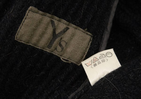 Y's Thick Rib Half Coat Black Size M