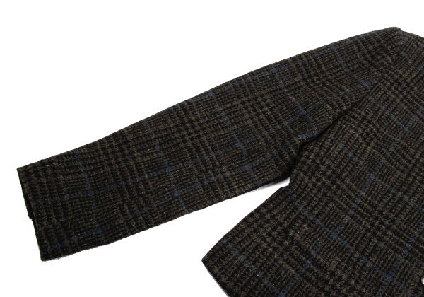 KENZO Wool Check Short Jacket Brown Size M