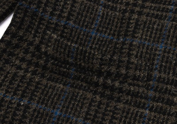 KENZO Wool Check Short Jacket Brown Size M