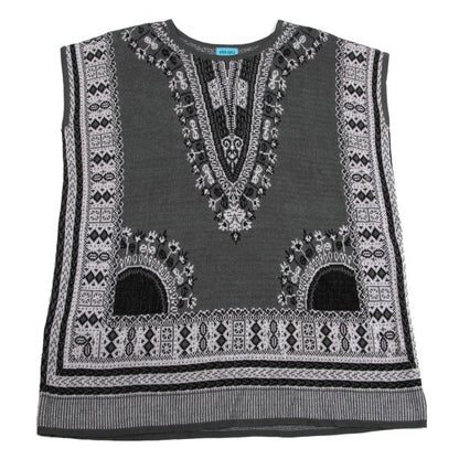KENZO Acrylic Blend Jacquard Sleeveless Sweater Gray Size M