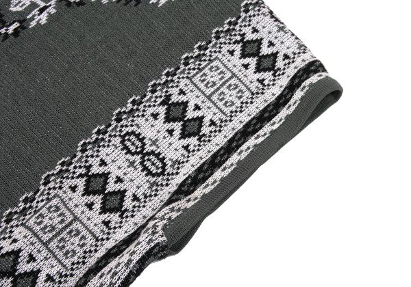 KENZO Acrylic Blend Jacquard Sleeveless Sweater Gray Size M
