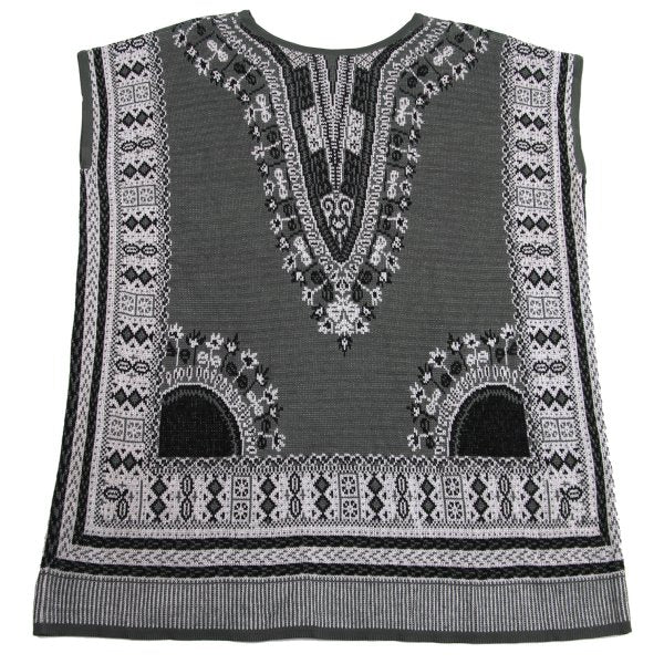 KENZO Acrylic Blend Jacquard Sleeveless Sweater Gray Size M