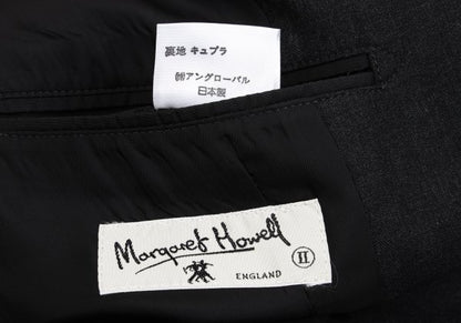MARGARET HOWELL Wool 3-Button Jacket Black Size 2