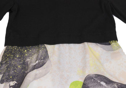 HIROKO KOSHINO Splash Paint Ribbed Dress Black Size 40