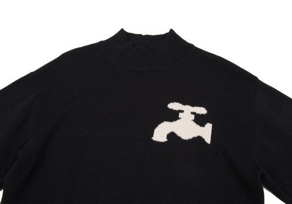 Y's for men Cotton Intarsia Faucet Knit Black White Size M