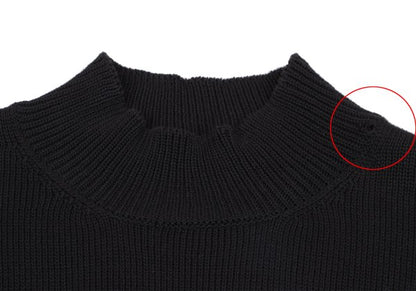 Y's for men Cotton Intarsia Faucet Knit Black White Size M