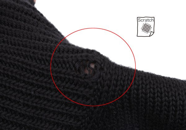 Y's for men Cotton Intarsia Faucet Knit Black White Size M