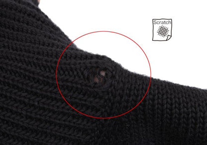 Y's for men Cotton Intarsia Faucet Knit Black White Size M