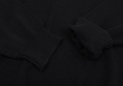 Y's for men Cotton Intarsia Faucet Knit Black White Size M