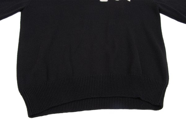 Y's for men Cotton Intarsia Faucet Knit Black White Size M