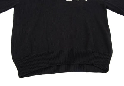 Y's for men Cotton Intarsia Faucet Knit Black White Size M