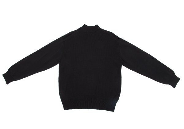Y's for men Cotton Intarsia Faucet Knit Black White Size M