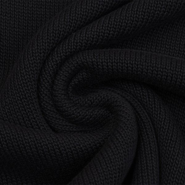 Y's for men Cotton Intarsia Faucet Knit Black White Size M