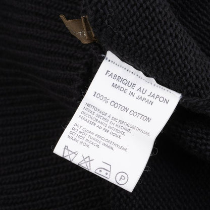 Y's for men Cotton Intarsia Faucet Knit Black White Size M