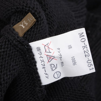Y's for men Cotton Intarsia Faucet Knit Black White Size M