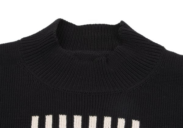 Y's for men Clipper Intarsia Cotton Knit Black Size M