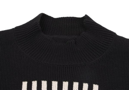 Y's for men Clipper Intarsia Cotton Knit Black Size M