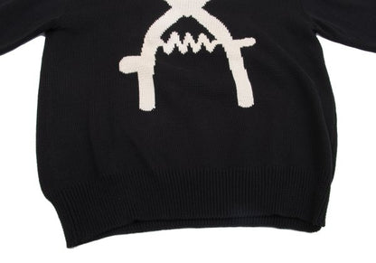 Y's for men Clipper Intarsia Cotton Knit Black Size M