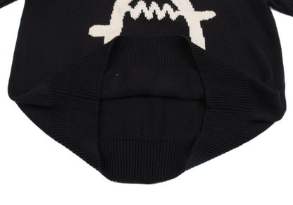 Y's for men Clipper Intarsia Cotton Knit Black Size M